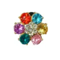 Abalorio de zapato flor estrás colorido accesorio zueco metal para decoración DIY y bolso. - Estilo Floral de Diamantes de Imitación Coloridos (904-04)