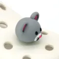 Grey mouse 3d shoe charm detail shot, cute animal clog decoration accessory for kids. - 308-47 Mouse