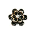 Colgante zapato camelia metal negro oro accesorio zueco DIY decoracion perla - Estilo Camelia (904-05)
