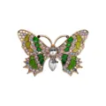 Breloque chaussure papillon métal accessoire sabot strass vert bijou bricolage boucle - Papillon Émaillé Vert