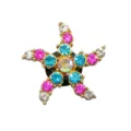 Detalle del dije de zapato de metal con pedrería de estrella de mar, accesorio brillante para bricolaje. - Estilo de Estrella de Mar con Diamantes de Imitación Multicolor (904-06)