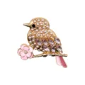 Pendentif de chaussure oiseau doré perles cristaux rose accessoire DIY variante - Oiseau