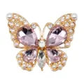 Butterfly Shoe Charm Pink Crystal Pearl Alloy Metal Clogs Accessory DIY Decoration - 906-112