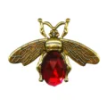 Pendentif chaussure abeille en métal avec strass cristal rouge, accessoire élégant - Abeille rubis
