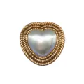 Abalorio de zapato corazón perla trenzado oro accesorio metal DIY para zuecos sandalias detalle - Estilo de Borde Retorcido de Perla en Forma de Corazón (904-11)