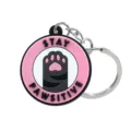 Schattige roze kattenpoot sleutelhanger met quote stijlvolle metalen ring tas hanger access - Kattenpoot