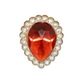 Breloque de Chaussure en Strass Forme Poire Métal DIY Boucle Décorative Clog Rouge - 907-36