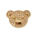 Gold Rhinestone Teddy Bear Shoe Charm Metal Clog Pin Sparkling Cute DIY Shoe Accessory - Metal Rhinestone Bear Style