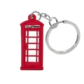 Leuke rode Britse telefooncel sleutelhanger PVC tas accessoire metalen ringhanger. - Rode Telefooncel
