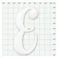 Witte letter E bedel voor strand gat tas DIY accessoire maattabel weergave grootte - Witte Letter E