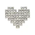 Colgante Zapato Corazón Píxel Diamantes Plata Accesorio Zueco DIY Hebilla Decorativa - Corazón Pixel / Plateado