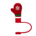 Noël paille en silicone couvercle anti-poussière design mitaine d'hiver accessoire - Gants / Adapté aux pailles d'environ 8 mm