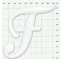 Maattabel witte letter F bedel voor strandtassen, decoratieve DIY accessoires met raster. - 1101-06