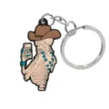 Llavero de esqueleto de vaquero de dibujos animados PVC colgante bolso metal - Selfie de Calavera de Vaquero