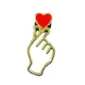 Metal finger heart shoe charm, gold alloy red enamel clogs decoration pin accessory SKU - 904-197