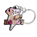Westerse cowboy sleutelhanger schattige roze laarzen hoed bedel metalen ring tas accessoire - Roze HOWDY Cowboylaars
