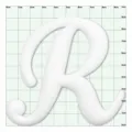 Witte letter R bedel voor Bogg tas DIY strandtas accessoire maat 10x9 cm groot - 1101-18
