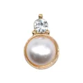 Gold pearl rhinestone shoe charm, metal clog accessory for custom footwear decoration. - Rhinestone Bead Pearl