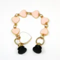 Abalorio zapato zueco metal DIY rosa blanco corazón cadena accesorios decorativos bolsos. - 905-20
