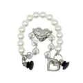 Pearl heart metal shoe charms diy accessories for clogs and bags stylish footwear decoration - Pearl Heart Pendant Style