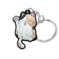 Leuke driekleurige kat sleutelhanger PVC zacht rubber hanger stijlvolle tas ornament detail - Calico kat
