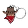 Leuke cartoon cowboy sleutelhanger met metalen ring en rode bandana tas accessoire - Cartoon Cowboy Stijl