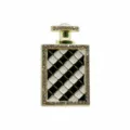 Colgante de zapato de botella de perfume de metal con pedrería y patrón de tablero de ajedrez DIY - Frasco de perfume / Negro y Blanco
