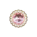 Abalorio zapato cristal rosa metal estrás floral accesorio DIY para zuecos y bolsos - 907-62