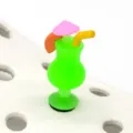 Breloques de chaussures cocktail 3D colorées PVC mignonnes décorations pour sabots - Cocktail avec Parapluie