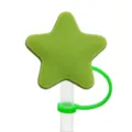 Cubierta de pajita de silicona de estrella verde accesorio de taza lindo y práctico - 10mm / Verde