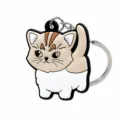 Gedetailleerd overzicht van schattige cartoon kat sleutelhanger hanger van PVC. - Rubber Sleutelhanger Stijl