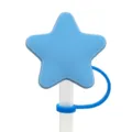 Bonita funda de pajita de silicona con estrella azul tapón antipolvo para tazas - 10mm / Azul
