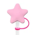 Tapa de pajita de silicona con estrella rosa, bonito tapón antipolvo para taza reutilizable. - 10mm / Rosa