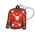 Navidad PVC Suéter Llavero Lindo Reno Copo De Nieve Bolso Colgante Regalo Fiesta Accesorio - Suéter Copo de Nieve Reno (70100-02)