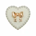 Cute pearl heart shoe charms for clogs, DIY metal bow shoe decoration accessories for garden shoes. - Quilted Heart Bowknot Style(904-210)