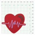 Simpatici ciondoli per scarpe in silicone a cuore rosso ECG e accessori per borsa da giardino - Cuore ECG / Bottoni da 1,5 cm