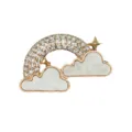Rhinestone rainbow cloud shoe charms metal DIY accessories for garden clogs sandals. - Colorful Cloud Star Style(903-93) / White/Gold