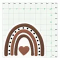 Accessorio borsa ciondolo cuore arcobaleno in silicone simpatico cartone animato fai da te - Arco Arcobaleno / Bottoni da 1,5 cm