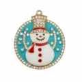 Breloque de chaussure bonhomme de neige strass métal émail accessoire DIY pour sabots - Bonhomme de Neige