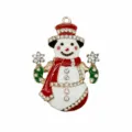Breloque chaussure bonhomme de neige Noël métal strass décoration sabot accessoire DIY. - Bonhomme de Neige
