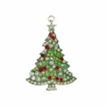 Pendentif de chaussure en strass en métal de sapin de Noël pour décoration de bricolage - Noël arbre