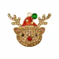 Charms de chaussures clogs renne strass de Noël en métal de luxe accessoires DIY pour chaussures. - Cerf de Noël