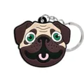 Lindo llavero de perro pug cachorro dibujos animados animal goma suave bolsa colgante - Pug