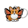 Lindo llavero de corgi con alas de mariposa, adorable colgante de bolso para animales. - Corgi