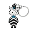 Leuke tekenfilm zebra sleutelhanger PVC hanger voor tassen en sleutels stijlvol dierenaccessorio. - Zebra
