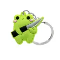 Leuke PVC cartoon kikkersleutelhanger met mes hanger, grappige tasbedel en creatief cadeautje. - Mes Kikker