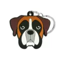 Leuke boxer hond sleutelhanger PVC rubber dier hanger tas charme cadeau accessoire 1st - HYB7054-33 (Boxer)
