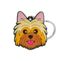 Schattige tekenfilm hond sleutelhanger zacht PVC puppy tas charm schattig dier cadeau - HYB7054-34 (Yorkshire)