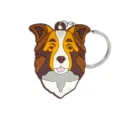 Leuke cartoon hond sleutelhanger zacht PVC dier tas hanger cadeau accessoire - HYB7054-37 (Bruine en Witte Puppy)
