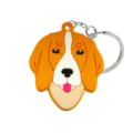 Leuke puppy hond siliconen sleutelhanger hanger voor rugzak telefoon accessoire cadeau item - HYB7054-40 (Oranje-Bruine Puppy)